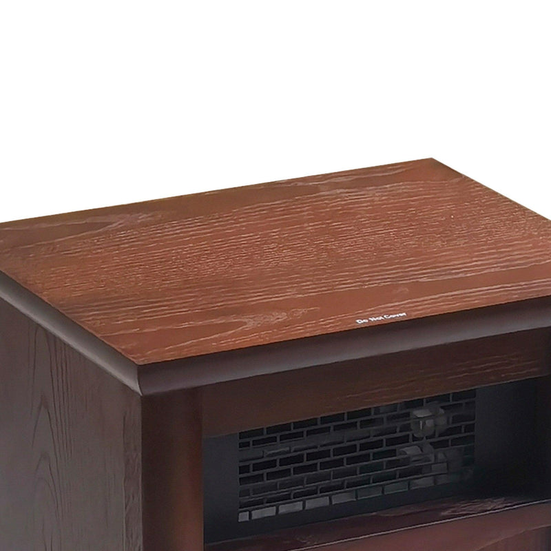 Parrot Uncle 1500-Watt Electric Cabinet with 4 Quartz Infrared Heater in Wood with LED Digital Screen, Remote Control and Timer