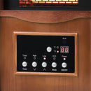 Parrot Uncle 1500-Watt Electric Cabinet with 4 Quartz Infrared Heater in Wood with LED Digital Screen, Remote Control and Timer