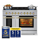Hauslane HausPro Series 48-Inch Gas or Dual Fuel Range with 8 Burners and Convection Oven in Stainless Steel