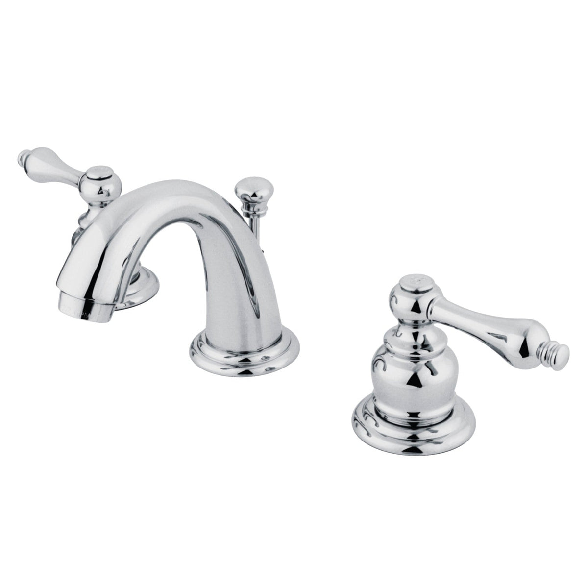 English Country Widespread Bathroom Faucet with Pop-Up Drain in Polished Chrome