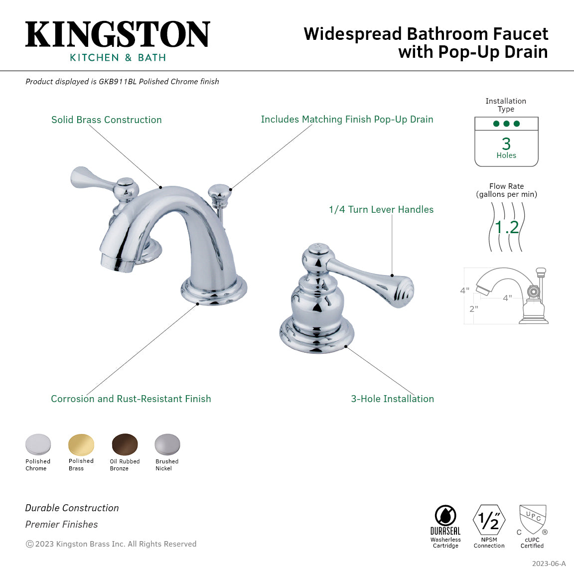 Vintage Widespread Bathroom Faucet with Pop-Up Drain in Oil Rubbed Bronze