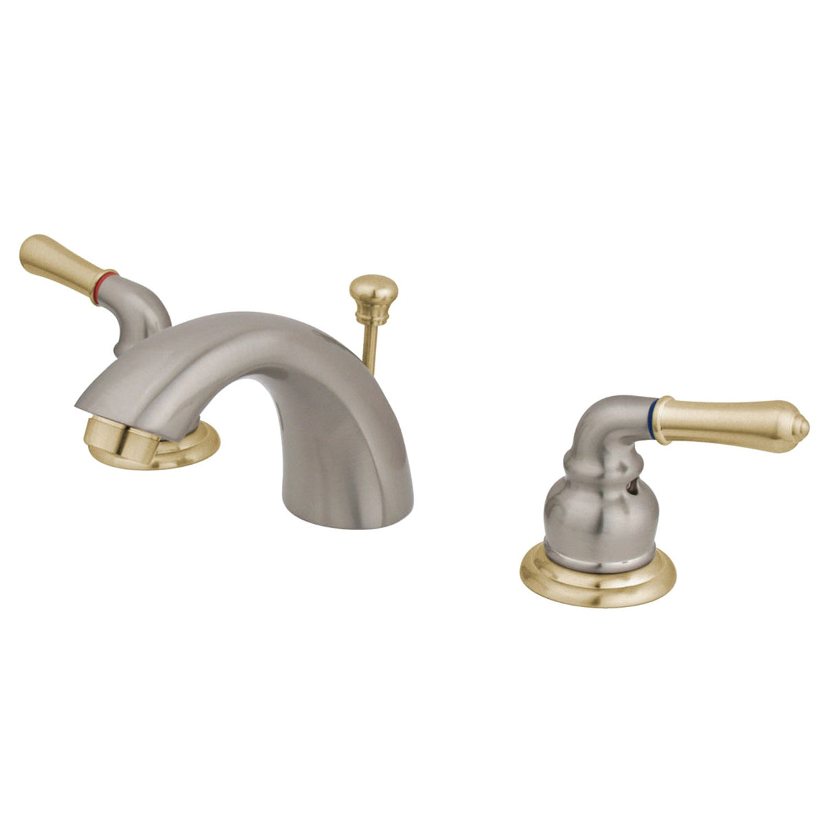 Magellan Mini-Widespread Bathroom Faucet with Pop-Up Drain in Brushed Nickel/Polished Brass