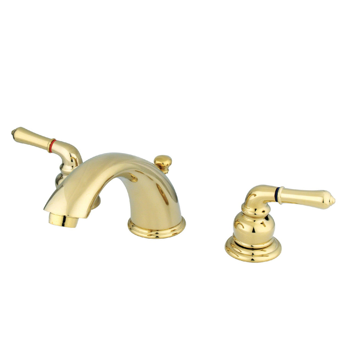 Magellan Widespread Bathroom Faucet with Pop-Up Drain in Polished Brass