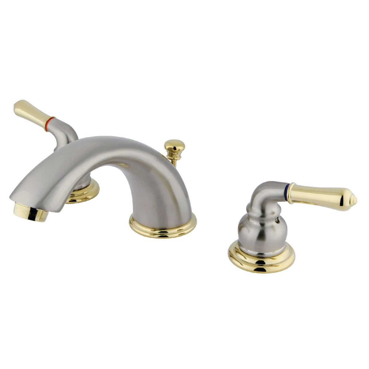 Magellan Widespread Bathroom Faucet with Pop-Up Drain in Brushed Nickel/Polished Brass