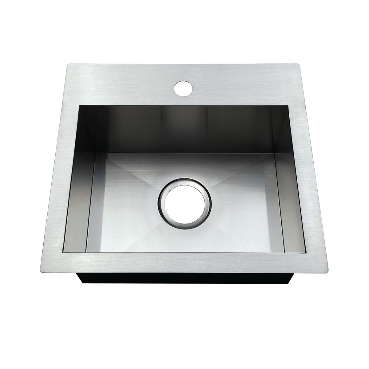 Gourmetier Uptowne 19" Single Bowl Dual Mount Kitchen Sink in Brushed Stainless Steel