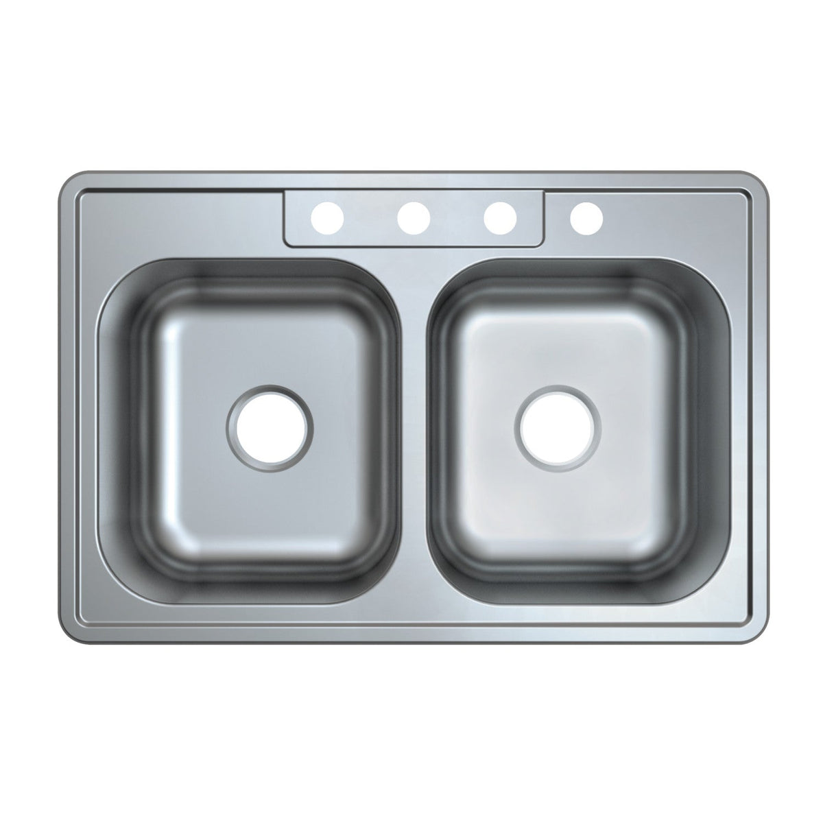 Gourmetier Drop-in Double Bowl Kitchen Sink in Brushed Stainless Steel