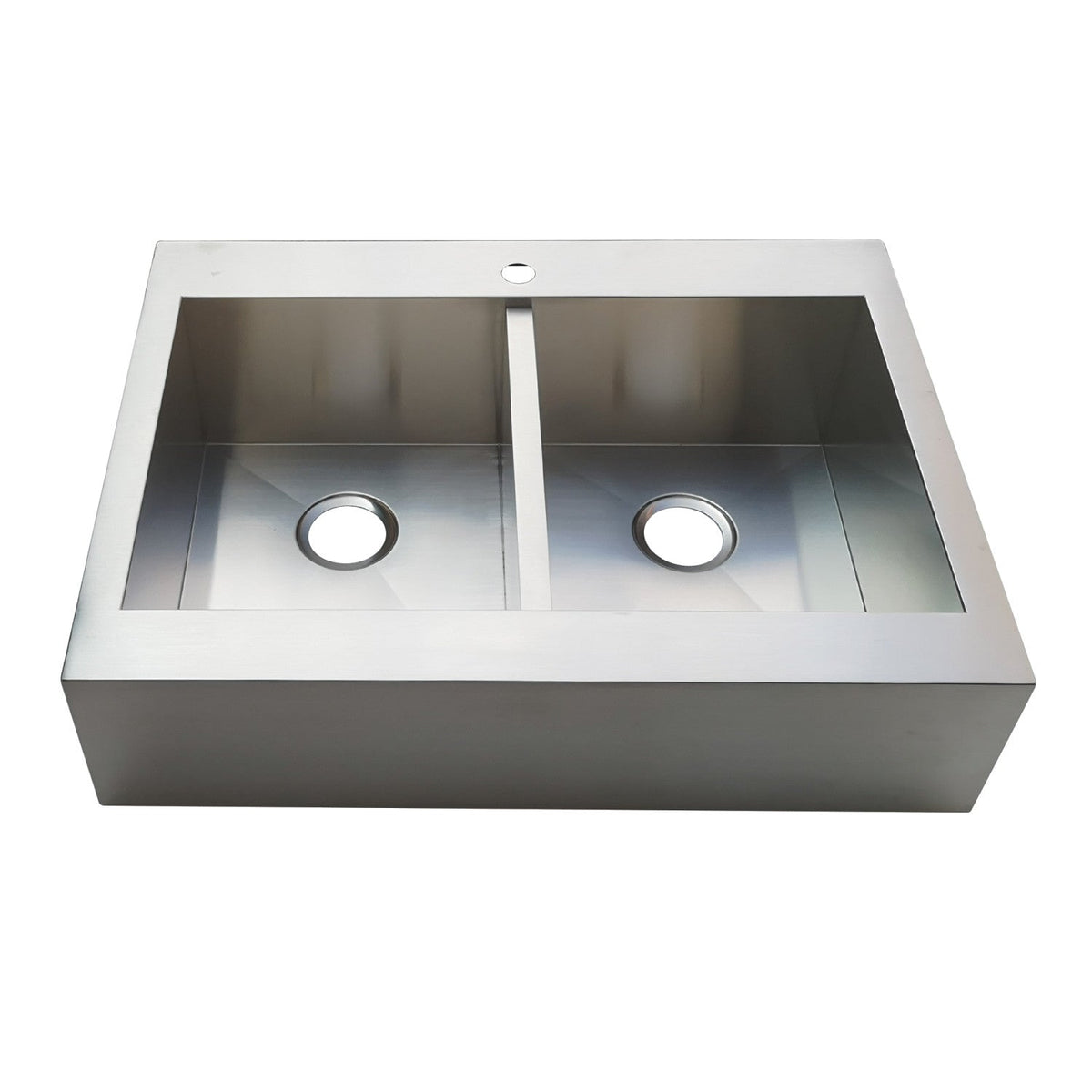 Gourmetier Edinburg Drop-In 36 Inch Double Bowl Kitchen Sink in Brushed Stainless Steel