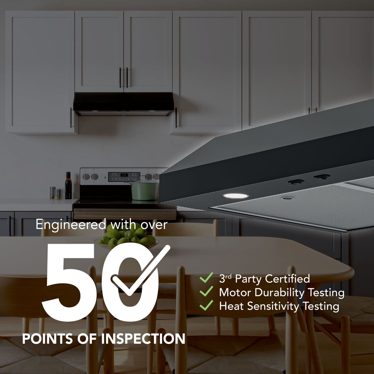 Broan-NuTone Glacier 36-Inch 350 CFM 2-Speed Convertible Under Cabinet Range Hood in Black (GLA1363BL)