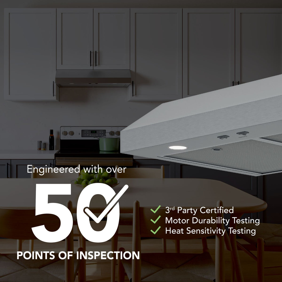Broan-NuTone Glacier 42-Inch 350 CFM 2-Speed Convertible Under Cabinet Range Hood in Stainless Steel (GLA1423SS)