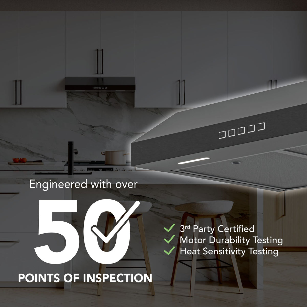 Broan-NuTone Glacier 36-Inch 350 CFM 3-Speed Convertible Under Cabinet Range Hood in Black Stainless Steel (GLA2363BLS)