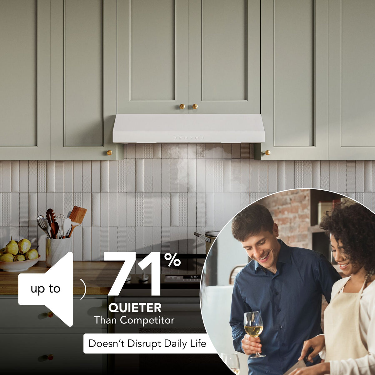 Broan-NuTone Glacier 30-Inch 490 CFM 3-Speed Convertible Under Cabinet Range Hood in White (GLA3304WW)