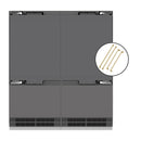 ZLINE Autograph Edition 72-Inch 39.6 Cu. Ft. French Door Built-In Bottom Freezer Refrigerator with Water Dispensers and Ice Makers in Panel Ready with Graphite Gray Interior and Champagne Bronze Accents (GRBITZ-72-CB)