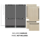 ZLINE Autograph Edition 72-Inch 39.6 Cu. Ft. French Door Built-In Bottom Freezer Refrigerator with Water Dispensers and Ice Makers in Panel Ready with Graphite Gray Interior and Matte Black Accents (GRBITZ-72-MB)