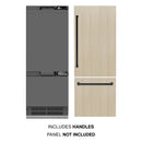 ZLINE Autograph Edition 30-Inch 16.1 Cu. Ft. Built-In Bottom Freezer Refrigerator with Water Dispenser and Ice Maker with Graphite Gray Interior in Panel Ready and Matte Black Accents (GRBIVZ-30-MB)