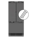 ZLINE Autograph Edition 36-Inch 19.6 cu. ft. French Door Built-In Bottom Freezer Refrigerator with Water Dispenser and Ice Maker with Graphite Gray Interior in Panel Ready and Matte Black Accents (GRBIVZ-36-MB)