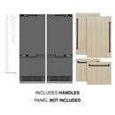 ZLINE Autograph Edition 60-Inch 32.2 Cu. Ft. French Door Built-In Bottom Freezer Refrigerator with Water Dispenser and Ice Maker in Panel Ready with Graphite Gray Interior and Matte Black Accents (GRBIVZ-60-MB)