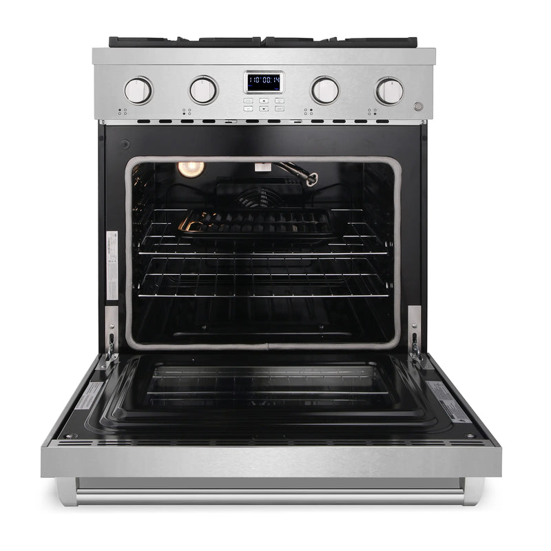 Cosmo 30-Inch Slide-In Freestanding Gas Range with 4 Gas Burners and 4.8 Cu. Ft. Convection Oven in Stainless Steel (COS-GRC304KB)