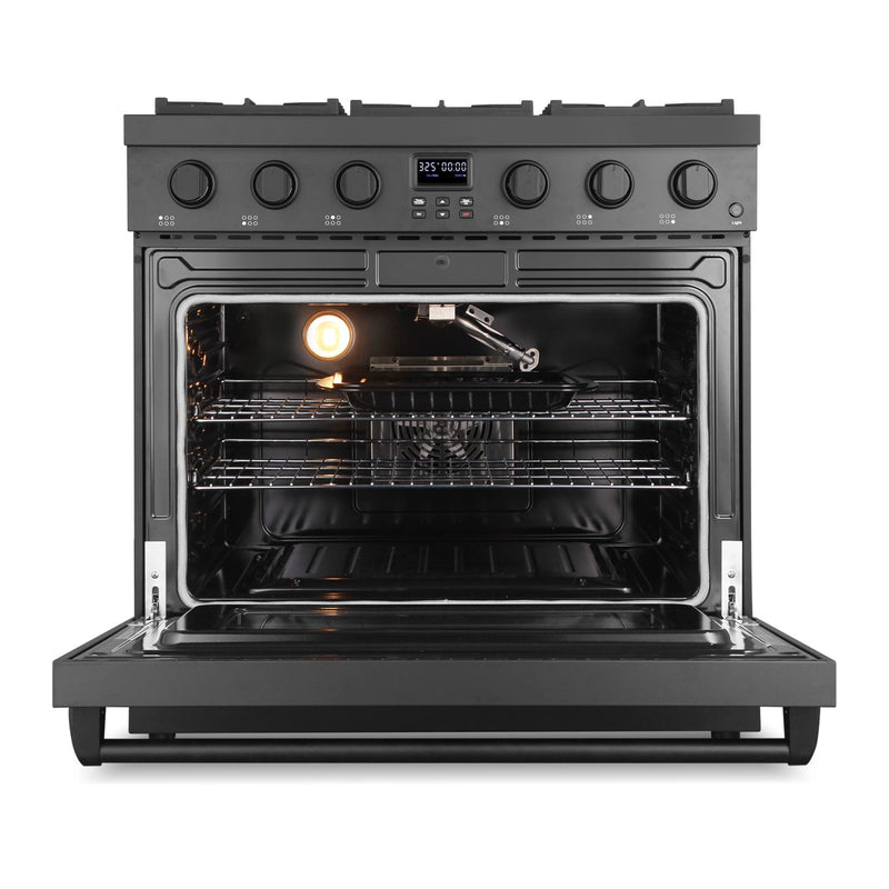 Cosmo 36-Inch High End Style Electric Range with 6.0 Cu Ft. Convection Oven in Matte Black (COS-GRC366KB-BK)