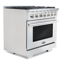 Cosmo 4-Piece Appliance Package - 36-Inch Gas Range, Under Cabinet Range Hood, Dishwasher, and Refrigerator in Stainless Steel (COS-4PKG-020)