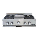 Capital 30-Inch Rangetop in Stainless Steel with 4 Sealed Burners & Griddle (GRT302G2)
