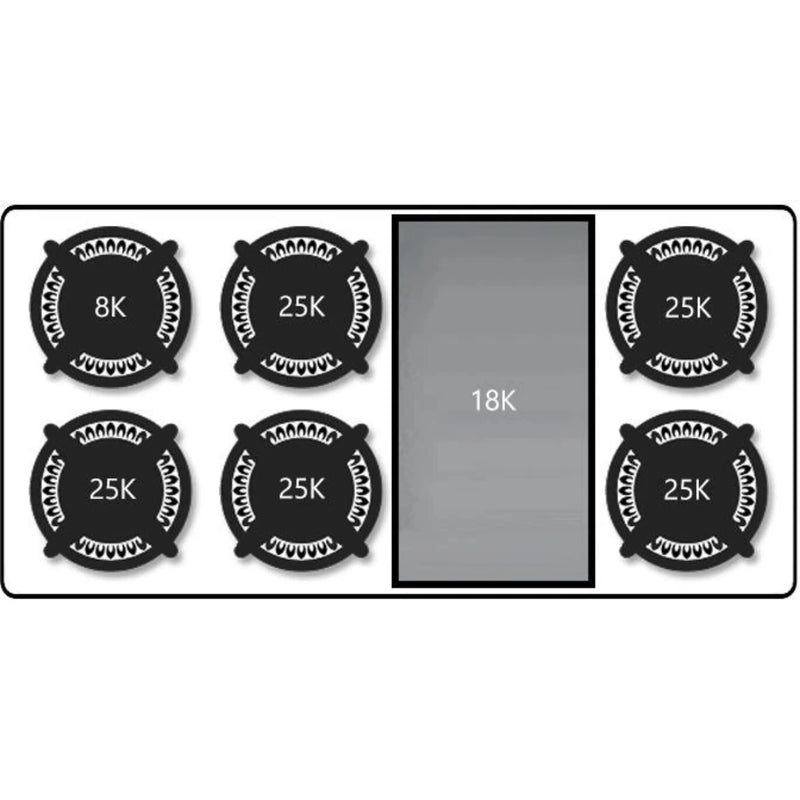 Capital 48-Inch Rangetop in Stainless Steel with 6 Sealed Burners & Griddle (GRT484G2)