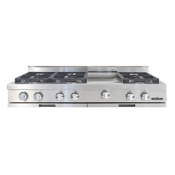 Capital 48-Inch Rangetop in Stainless Steel with 6 Sealed Burners & Griddle (GRT484G2)