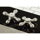 Kingston Brass Gourmetier Heritage Double-Handle Wall-Mount Pre-Rinse Bridge Kitchen Faucet, Brushed Nickel (GS1248AX)