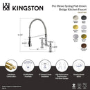 Kingston Brass Gourmetier Heritage Double-Handle Deck-Mount Pre-Rinse Bridge Kitchen Faucet, Matte Black (GS1270AX)