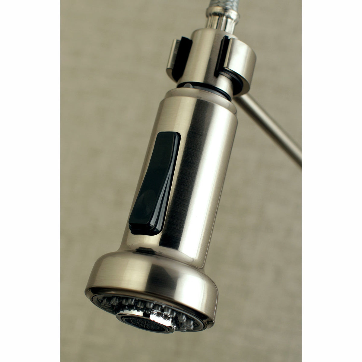 Gourmetier Concord Double-Handle Wall-Mount Pre-Rinse Bridge Kitchen Faucet in Brushed Nickel