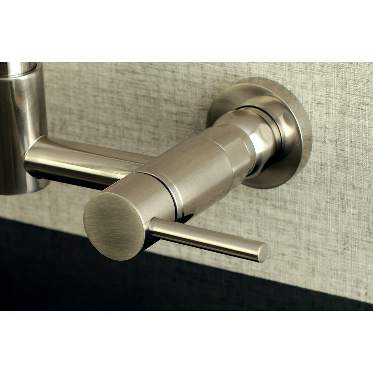 Gourmetier Concord Double-Handle Wall-Mount Pre-Rinse Bridge Kitchen Faucet in Brushed Nickel