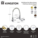 Kingston Brass Gourmetier Concord Double-Handle Wall-Mount Pre-Rinse Bridge Kitchen Faucet, Polished Chrome (GS8281DL)