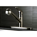 Kingston Brass Gourmetier Century Single-Handle Kitchen Faucet with Pull-Out Sprayer, Brushed Nickel (GSC888NCLSP)