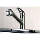 Kingston Brass Gourmetier Century Single-Handle Kitchen Faucet with Pull-Out Sprayer, Brushed Nickel (GSC888NCLSP)