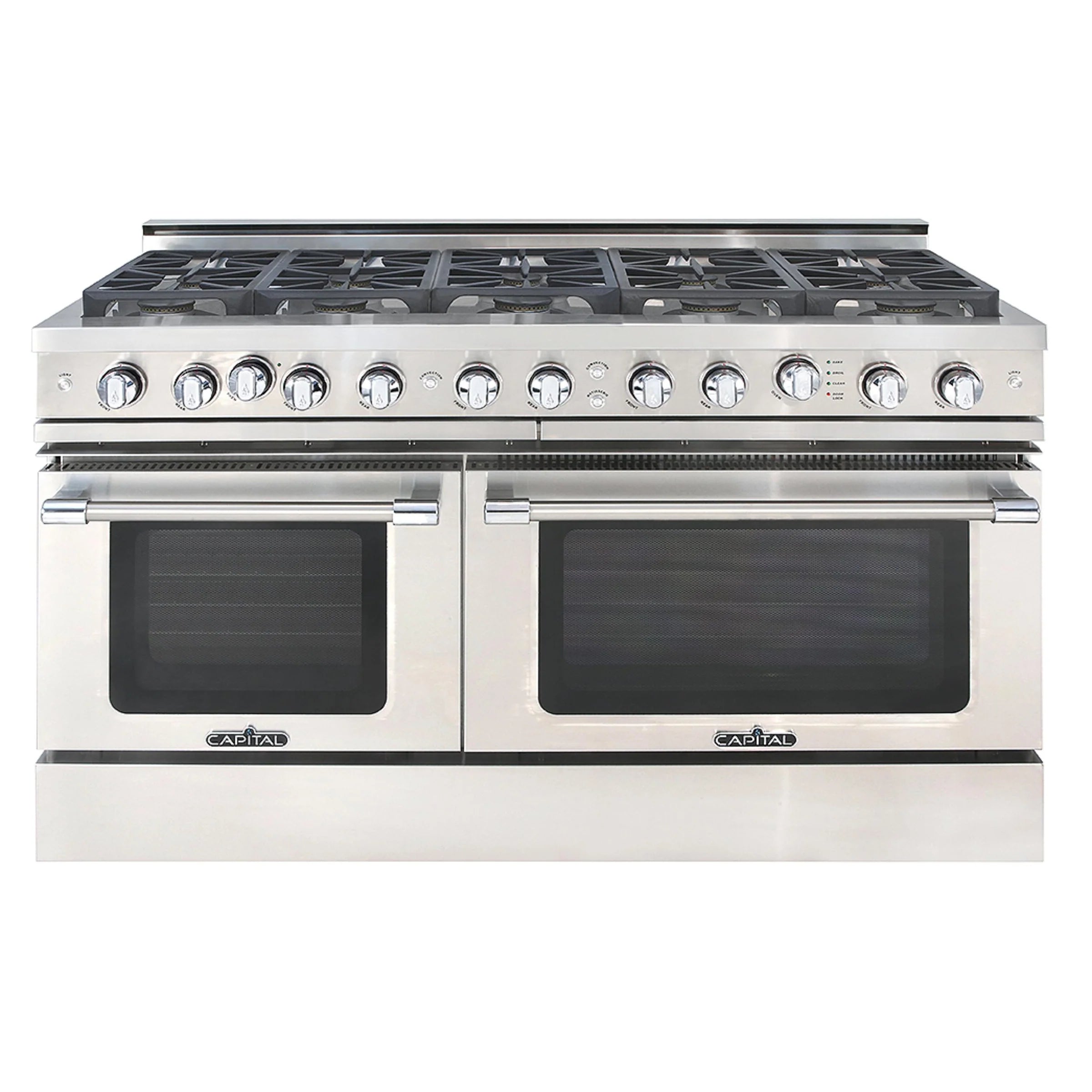 Capital stainless steel gas range with 10 sealed burners and dual ovens