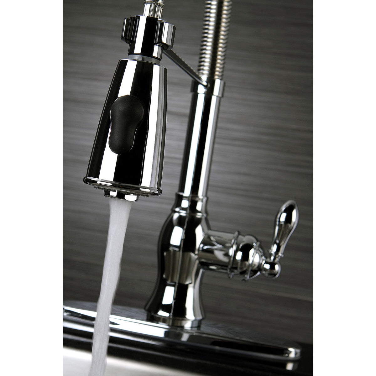 Gourmetier American Classic Single-Handle Deck-Mount Pre-Rinse Kitchen Faucet in Polished Chrome