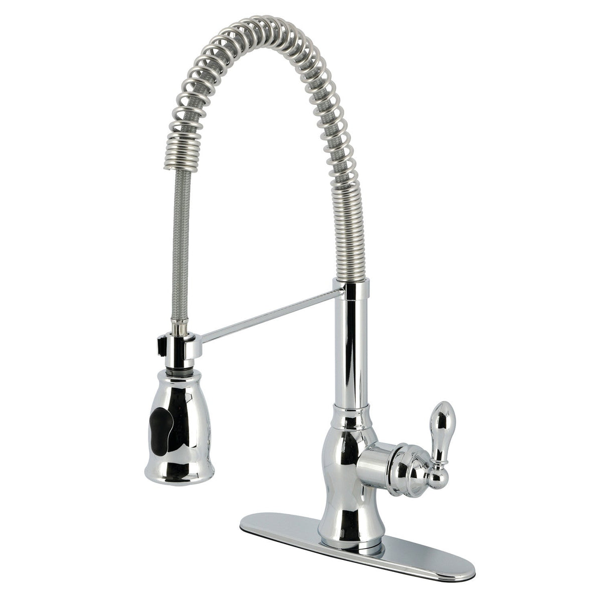 Gourmetier American Classic Single-Handle Deck-Mount Pre-Rinse Kitchen Faucet in Polished Chrome