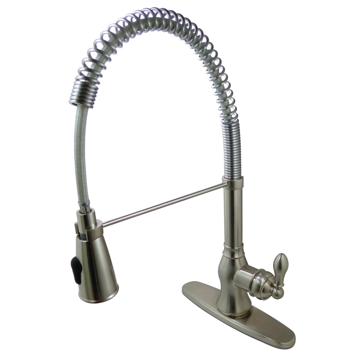 Gourmetier American Classic Single-Handle Deck-Mount Pre-Rinse Kitchen Faucet in Brushed Nickel