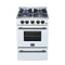 Forno Lamazze 20-Inch Freestanding Gas Range in White with Antique Brass Trim (FFSGS6265-20WHT)