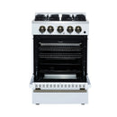 Forno Lamazze 20-Inch Freestanding Gas Range in White with Antique Brass Trim (FFSGS6265-20WHT)