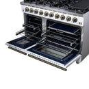 Forno Massimo 48-Inch Freestanding Gas Range with 8 Burners &  6.58 Cu.Ft. Convection Oven in White with Antique Brass Handle (FFSGS6239-48WHT)