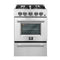 Forno Breno 24-Inch Gas Range with 4 Burners in Stainless Steel (FFSGS6272-24)