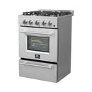 Forno Breno 24-Inch Gas Range with 4 Burners in Stainless Steel (FFSGS6272-24)