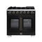 Forno Capriasca 36-Inch Freestanding French Door Gas Range with 6 Burners and 5.36 Cu.Ft. Convection Oven in Black with Antique Brass Handle (FFSGS6460-36BLK)