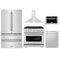 ZLINE 5-Piece Appliance Package - 36-Inch Gas Range, Refrigerator, Convertible Wall Mount Hood, Microwave Drawer, and 3-Rack Dishwasher in Stainless Steel (5KPR-SGRRH36-MWDWV)