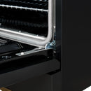 Forno Antico 3-Piece Appliance Package - 36-Inch Gas Range, 36-Inch Refrigerator, & 24-Inch Dishwasher in Black with Antique Brass Trim
