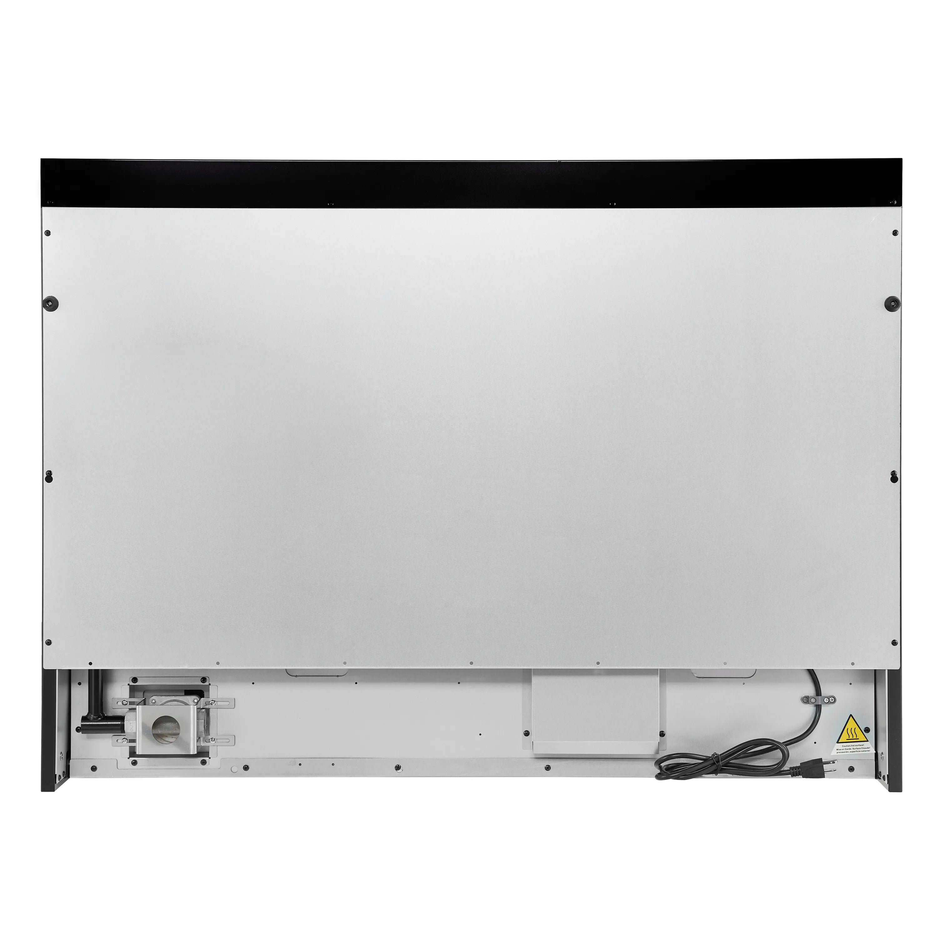 Gas range rear panel with blank cover plate and electrical connection area