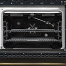 Forno 4-Piece Appliance Package - 48-Inch Dual Fuel Range, 60-Inch Convertible Refrigerator with Modern Grille Trim, Dishwasher, and 24-Inch Microwave Drawer in Black with Antique Brass Handle