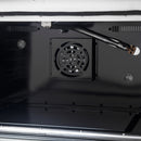 Forno Galiano 4-Piece Appliance Package - 36-Inch Gas Range, 36-Inch Hood, 36-Inch Refrigerator, & 24-Inch Dishwasher in Black with Antique Brass Trim