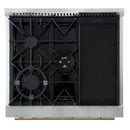 Forno Giovanni 30-Inch Gas Range with 5 Burners and 4.32 Cu.Ft. Convection Gas Oven with Temperature Gauge in Black with Antique Brass Trim (FFSGS6274-30BLK)