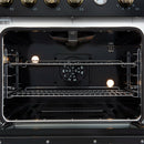 Forno Marco 30-Inch Gas Range with 4 Burners and 4.32 Cu.Ft. Convection Oven in Black with Antique Brass Trim (FFSGS6277-30BLK)